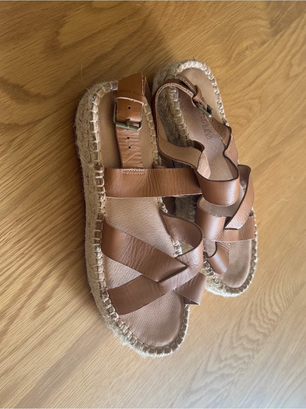 Madewell Brown Leather Espadrille Sandals